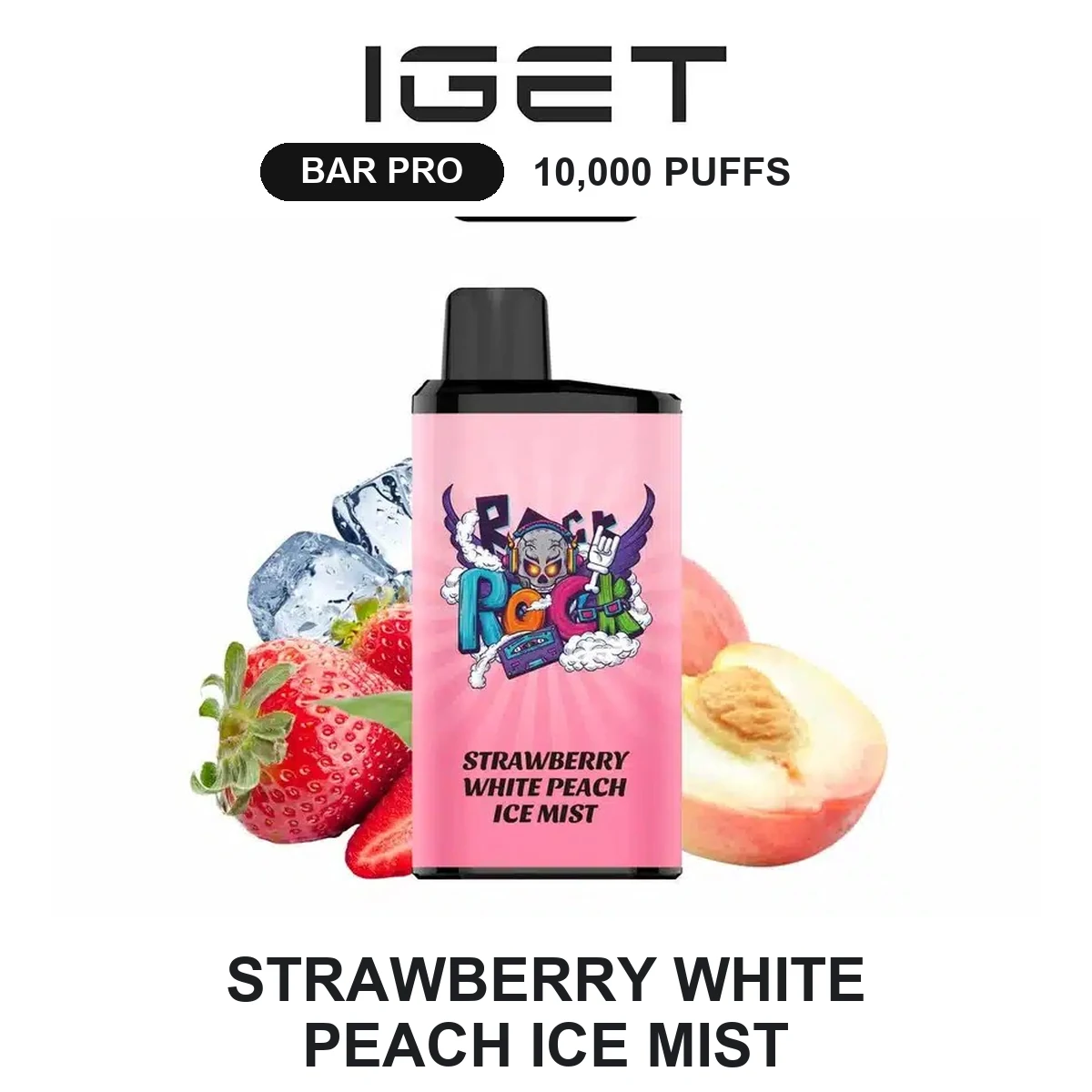 Strawberry White Peach Ice Mist IGET Bar Pro 10,000 Puffs