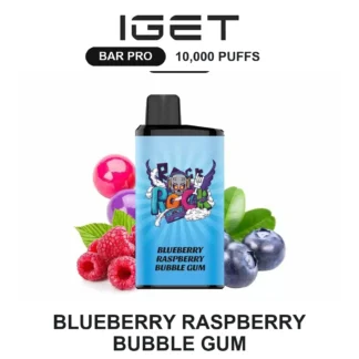Blueberry Raspberry Bubble Gum IGET Bar Pro 10,000 Puffs