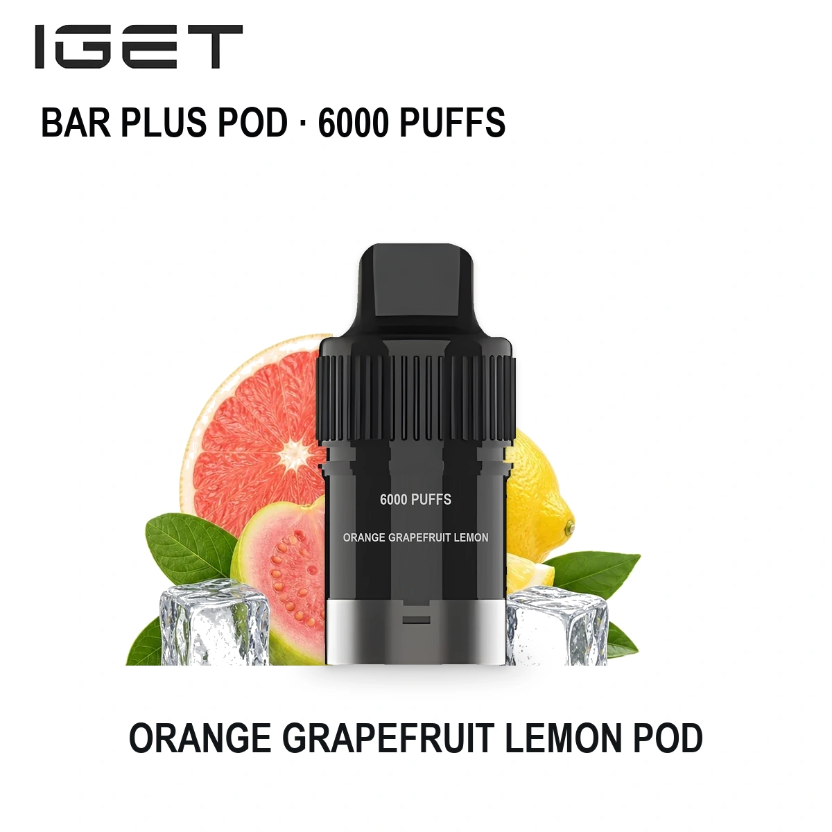Orange Grapefruit Lemon IGET Bar Plus Pod 6000 6,000 Puffs