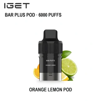 Orange Lemon IGET Bar Plus Pod 6000 6,000 Puffs