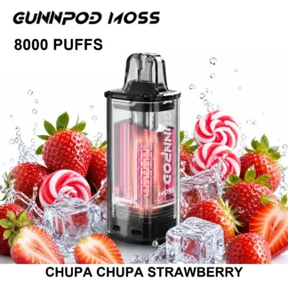 Chupa Chups Strawberry GUNNPOD Moss Pod 8000 8,000 Puffs