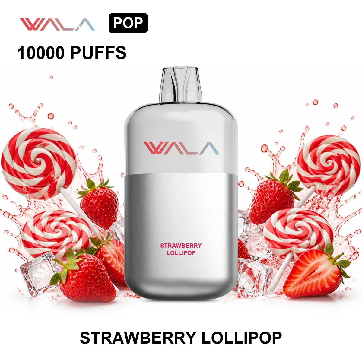 Strawberry Lollipop (Chupa Chups) WALA POP 10000 10,000 Puffs